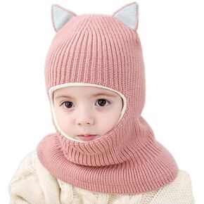 Kids Winter Plus Velvet Thickened face Protection Scarf Cute Beanie Cap Skull Caps Winter Soft Warm Knit Caps in Saudi Arabia