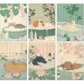 6 حزمة الطلاء المناظر الطبيعية بواسطة أرقام أرقام للبالغين - سهلة اللوحة الزيتية المائية الأكريليك بالرقم بدون إطار ، طلاء DIY شلال البالغ بالأرقام على قماش الجدار المنزلي 12x16inch in Kuwait