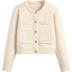 CIDER Knit Round Neckline Solid Button Oversized Cardigan in Saudi Arabia