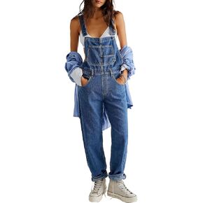 Women's Casual Denim Jean Overalls Loose Baggy Jumpsuit Romper Harem Pants in Saudi Arabia
