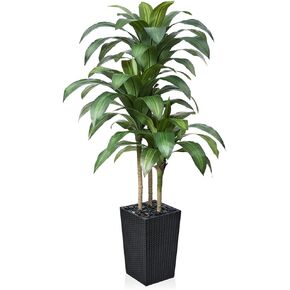 5FT Artificial Dracaena Tree - UV Resistant Faux Tropical Plant, Potted Fake Tree with Taper Planter & Pebbles - Indoor Outdoor Greenery for Home, Porch, Living Room, Bedroom Decor, VN127 in Kuwait