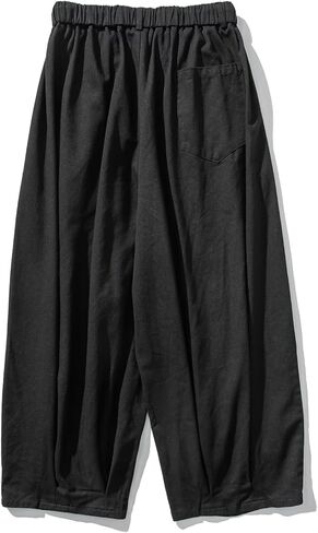 GURUNVANI Mens Wide Leg Harem Pants Japanese Loose Fit Pants Casual Elastic Waist Trouser in Saudi Arabia
