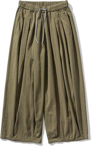 GURUNVANI Mens Wide Leg Harem Pants Japanese Loose Fit Pants Casual Elastic Waist Trouser in Saudi Arabia