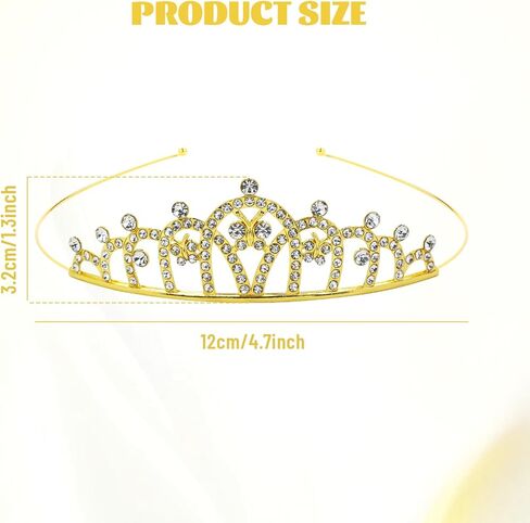 8 Pieces Gold Metal Sparkly Rhinestone Princess Tiara Crown Headbands Wedding Birthday Party Prom Headpieces for Women Brides in Saudi Arabia