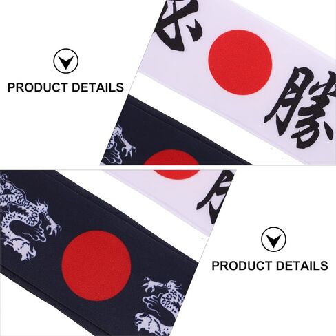 Uonlytech Japanese Headband 2pcs Bushido Headband Fitness Costume Cotton Curls Sports in Saudi Arabia