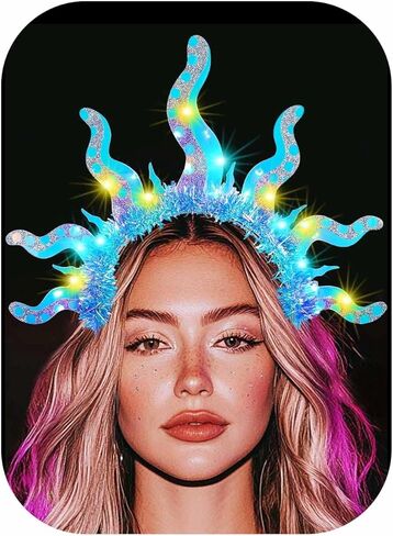 EARENT Light Up Octopus Headband Blue Mermaid Costume Hair Accessories for Women in Saudi Arabia