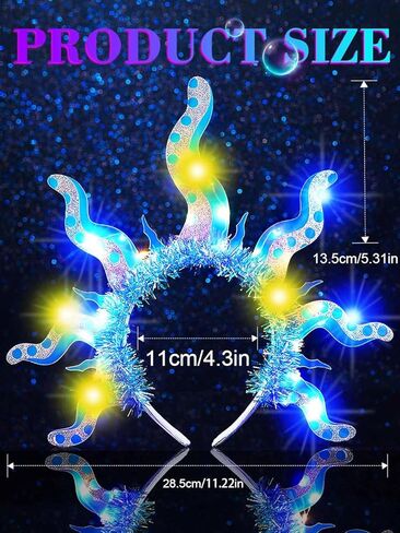EARENT Light Up Octopus Headband Blue Mermaid Costume Hair Accessories for Women in Saudi Arabia