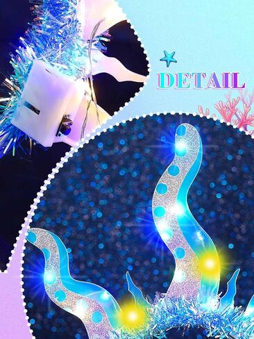 EARENT Light Up Octopus Headband Blue Mermaid Costume Hair Accessories for Women in Saudi Arabia