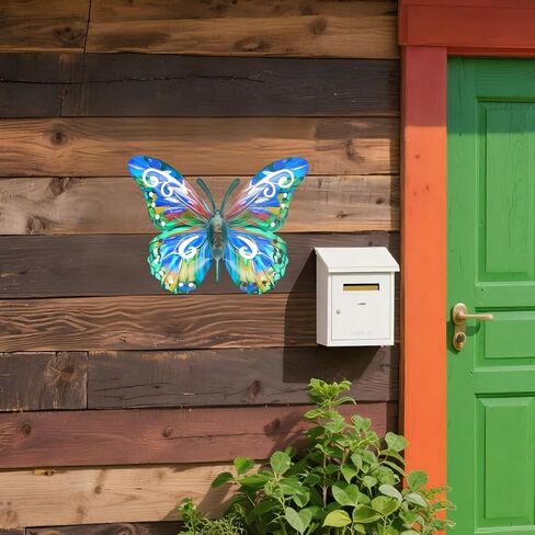 Metal Butterfly Wall Decor for Outdoor Garden decor – Durable Butterfly Metal Wall Art with Vivid Hues, Home Decor Sculpture in Saudi Arabia