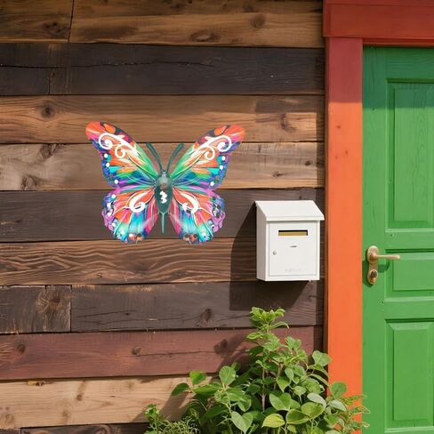 Metal Butterfly Wall Decor for Outdoor Garden decor – Durable Butterfly Metal Wall Art with Vivid Hues, Home Decor Sculpture in Saudi Arabia