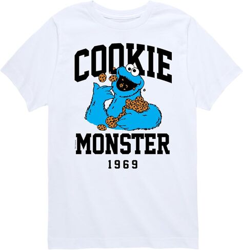 Sesame Street - Cookie Monster Collegiate - Toddler and Youth Short Sleeve Graphic T-Shirt in Saudi Arabia