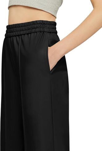 Wolford Eco Vegan Trousers for Women Sustainable Vegan Leather Pants Pintucked Details Ruffled Elastic Waistband Side Pockets in Saudi Arabia