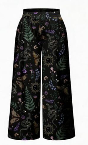 Women's Loose & Flowy Printed Casual Wide-Leg Trousers in Saudi Arabia