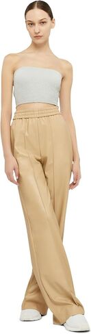 Wolford Eco Vegan Trousers for Women Sustainable Vegan Leather Pants Pintucked Details Ruffled Elastic Waistband Side Pockets in Saudi Arabia