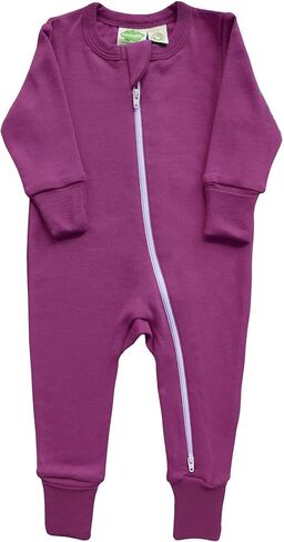 PARADE Organic Essentials '2-Way' Zip Romper - Long Sleeve Ocean 6-12M with Mitts in Kuwait