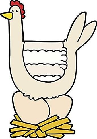 Cute Silly Kids Cartoon Animal - Chicken Vinyl Decal Bumper Sticker (12" Tall) in Saudi Arabia