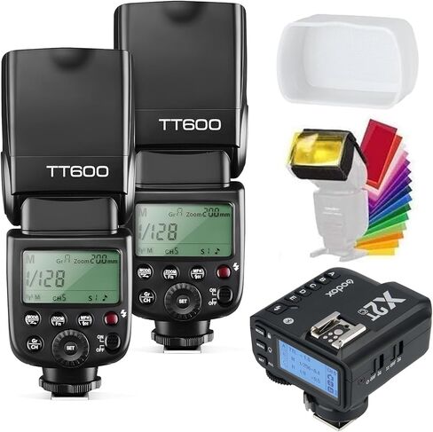 Godox TT600S High-Speed Sync 1/8000s 2.4G Wireless Transmission Master Slave Off Flash Speedlite Speedlight with X2T-S Trigger Transmitter Kit Compatible for Sony Cameras with Diffuser,Filter,USB LED in Kuwait