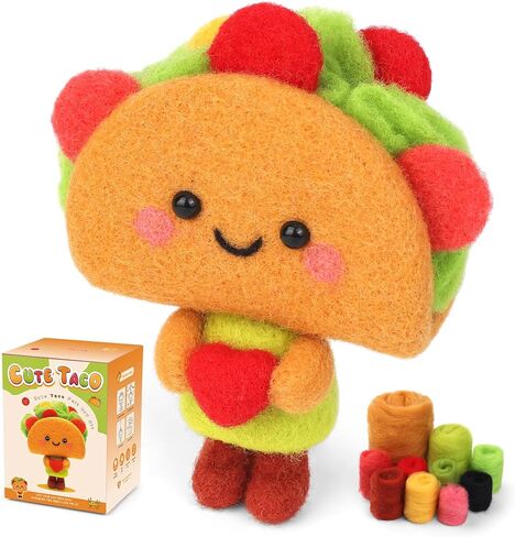 yizzvb eedle toleting kit ، 13 pcs dessert eedle starter starter kit للمبتدئين ، مجموعة من الصوف الكاملة مع ساحة الصوف ، وسادة رغوة ، 20 إبر ، وقصة وتعليمات للكعك من أجل DIY Craft Home Decor in Kuwait
