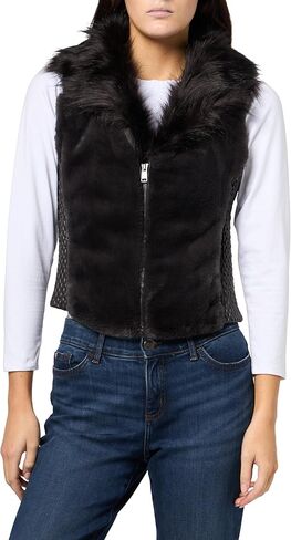 GUESS womens Sleeveless Amari Faux Fur Vest in Saudi Arabia