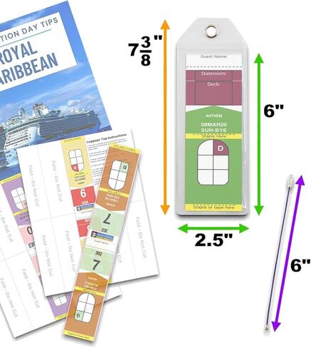 Generic 24 Pack! Cruise Luggage Tag/eTag Holder for Cruise Ship Essentials for Royal Caribbean & Celebrity *Rainproof & Reusable* Heavy Duty Crystal Clear PVC (6 X 2.5 in) in Saudi Arabia