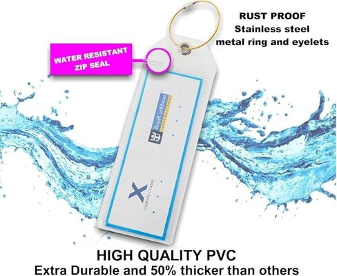 Generic 24 Pack! Cruise Luggage Tag/eTag Holder for Cruise Ship Essentials for Royal Caribbean & Celebrity *Rainproof & Reusable* Heavy Duty Crystal Clear PVC (6 X 2.5 in) in Saudi Arabia