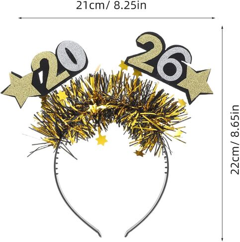 Cabilock 2026 Happy New Years Headband Tiara, 4PCS Glitter Headband New Years Eve Party Supplies for Party Favors Decorations in Saudi Arabia