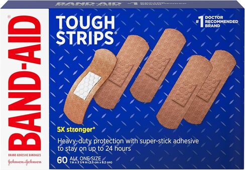 ضمادات لاصقة قوية من العلامة التجارية Band-Aid للعناية بالجروح، حماية دائمة للجروح والخدوش البسيطة، حجم كبير جدًا، 10 قيراط in Kuwait