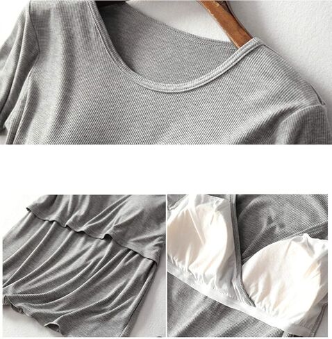 Womens Modal Nursing Tops Short Sleeves Maternity Breastfeeding Shirts Summer Outfit Pregnancy Clothes in Saudi Arabia