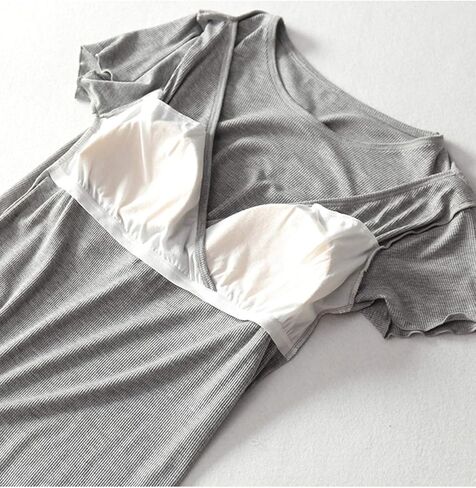 Womens Modal Nursing Tops Short Sleeves Maternity Breastfeeding Shirts Summer Outfit Pregnancy Clothes in Saudi Arabia