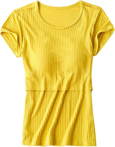 Womens Modal Nursing Tops Short Sleeves Maternity Breastfeeding Shirts Summer Outfit Pregnancy Clothes in Saudi Arabia