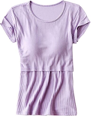 Womens Modal Nursing Tops Short Sleeves Maternity Breastfeeding Shirts Summer Outfit Pregnancy Clothes in Saudi Arabia