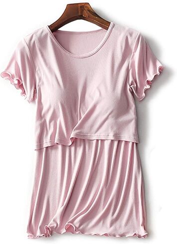 Womens Modal Nursing Tops Short Sleeves Maternity Breastfeeding Shirts Summer Outfit Pregnancy Clothes in Saudi Arabia