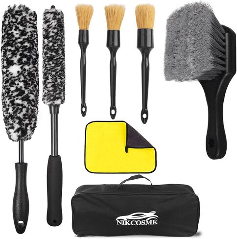 10Pcs Wheel Brush Kit for Cleaning Wheel and Tire, Wheel and Rim Brush, Car Detailing Brushes, Tire Brush, Bendable & Durable Car Wheel Rim Cleaner Brush Set,Car Detailing Cleaning Brush Supplies Kit in Saudi Arabia