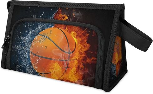 Large Capacity Pencil Case Pouch, Basketball Sport Portable Zipper Pencil Cases Pencil Bag Office Stationery Bag Makeup Bag Desk Organizer for Women Men in Saudi Arabia