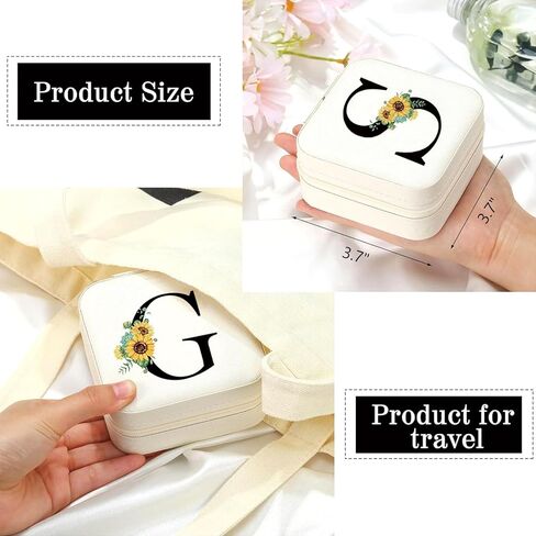 Sunflower Jewelry Case,Sunflower Gifts for Women,Initial Travel Jewelry Box,Personalized Gifts for Teen,Mom,Wife,Bridesmaids,21st Birthday Gifts for Her in Saudi Arabia
