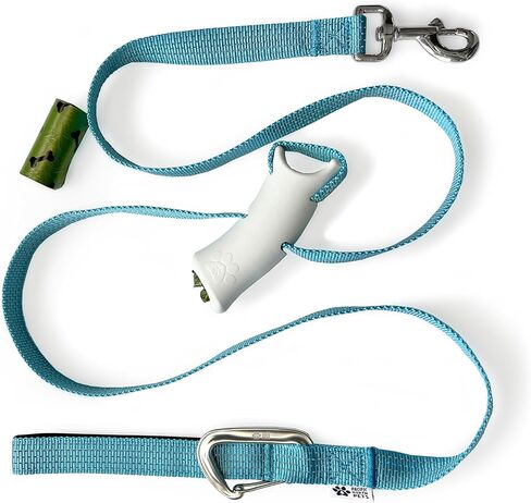 Quick-Control Dog Leash - Adjustable T-Grip Traffic Leash with Reflective Design, 6-in-1 Hands-Free, Poop Bag Dispenser, Heavy-Duty Nylon & Aluminum Carabiner (Haybale Gold) in Saudi Arabia