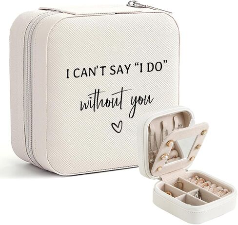 Bridesmaid Proposal Gifts - Travel Jewelry Case - Maid of Honor Proposal Gift - Will You be My Bridesmaid Gifts for Friends Girls Women Matron of Honor Gift Jewelry Box in Saudi Arabia