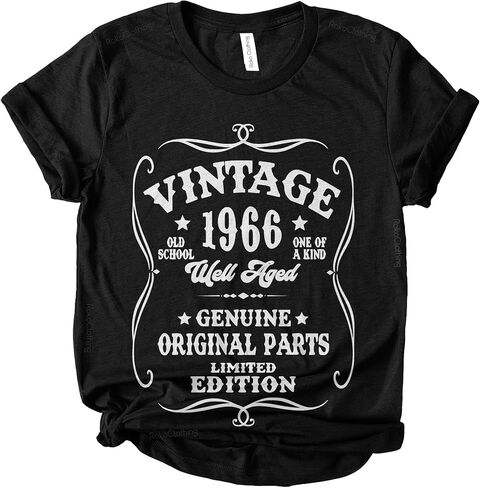 Vintage 1966 60th Birthday T-Shirt for Women, 60 Years Old, Well Aged to Perfection, Limited Edition Graphic Tee, Made in USA in Saudi Arabia