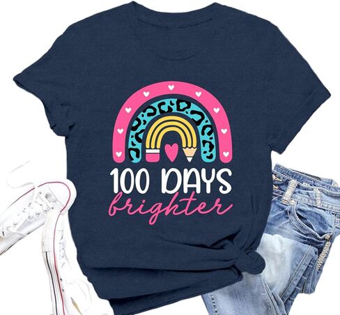 100 Days of School Shirt for Women 100 Days Teacher Celebration T-Shirt in Saudi Arabia