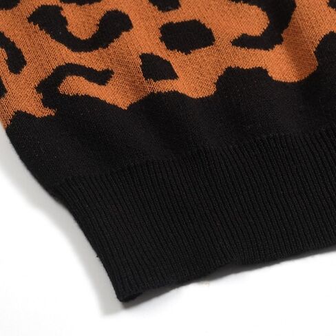 قمصان بولو نسائية من OXKNIT بأكمام قصيرة، طراز عصري من الستينيات بطبعة جلد الفهد، قمصان بنية مع زر ربع in Kuwait
