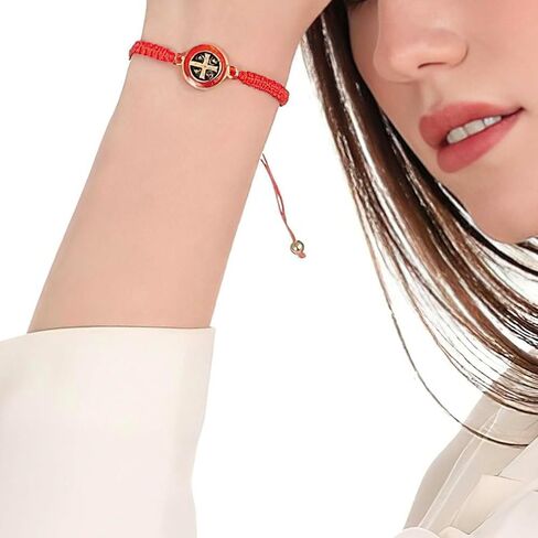 Red Black St. Benedict Bracelets For Men And Women - Rosario De San Benito, Catholic Religious St. Benedict Bracelet, St. Benedict Cross Prayer, Pulseras De San Benito, Gift For Women And Men in Saudi Arabia