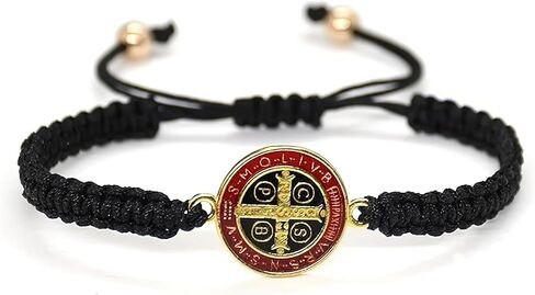 Red Black St. Benedict Bracelets For Men And Women - Rosario De San Benito, Catholic Religious St. Benedict Bracelet, St. Benedict Cross Prayer, Pulseras De San Benito, Gift For Women And Men in Saudi Arabia