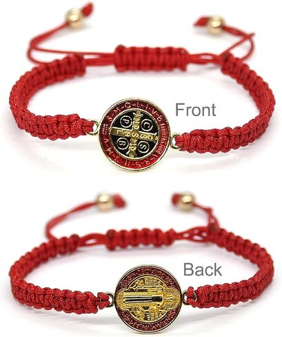 Red Black St. Benedict Bracelets For Men And Women - Rosario De San Benito, Catholic Religious St. Benedict Bracelet, St. Benedict Cross Prayer, Pulseras De San Benito, Gift For Women And Men in Saudi Arabia