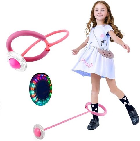 Ankle Skip Ball for Kids, Colorful Flash Wheel Swing Skip It Ball, Toys for Girls & Boys, Sports Fitness Toys, Gifts for Halloween & Christmas, Age 5-10 Years in Kuwait