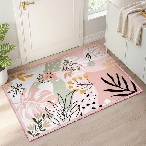 Joiedomi 5x7 Area Rugs for Living Room Non-Slip Washable Rug with Rubber Backing Large Soft Art Floral Carpet for Bedroom Kids Nursery Dining Room (Pink) in Kuwait