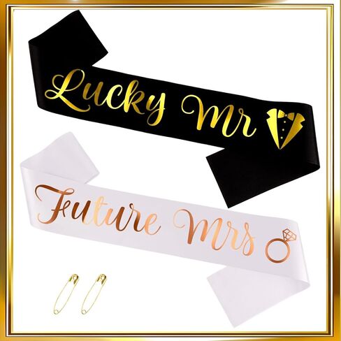زينة حفلة الخطوبة تاج وشاح مجموعة المستقبل Mrs & Lucky Mr ديكور فقط مخطوبة وشاح تيارا زينة هدايا الخطوبة in Kuwait
