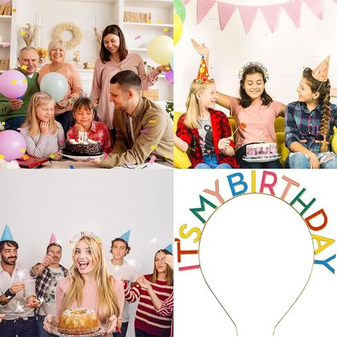 عصابة رأس على شكل تاج عيد الميلاد للنساء والفتيات، عصابة رأس تاج لامعة من It's My Birthday، ديكورات الحفلات والهدايا للنساء والفتيات للاحتفال بالحفلات in Kuwait