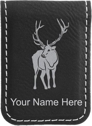 LaserGram Slim Magnetic Money Clip, Elk, Personalized Engraving Included (Dark Brown) in Saudi Arabia