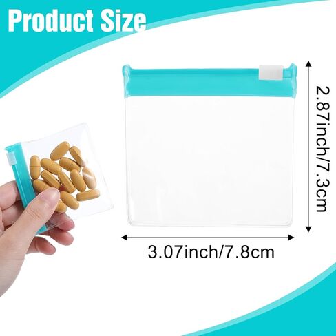 12 Pcs Zippered Pill Pouch Slide Lock Storage Bags Reusable Mini Seal Portable Medicine Baggies Self-Sealing Travel Plastic Case for Home Office Organizing Small Items in Saudi Arabia