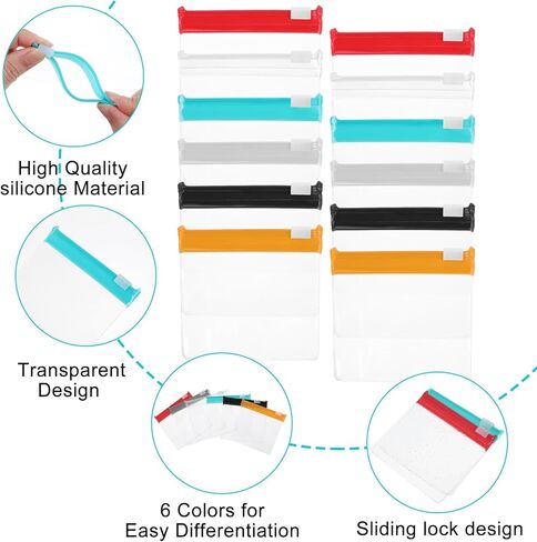 12 Pcs Zippered Pill Pouch Slide Lock Storage Bags Reusable Mini Seal Portable Medicine Baggies Self-Sealing Travel Plastic Case for Home Office Organizing Small Items in Saudi Arabia